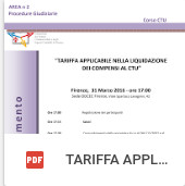 TARIFFA APPLICABILE NELLA LIQUIDAZIONE DEI COMPENSI AL CTU - 31.03.16